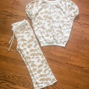The Great Puff Sleeve Sweat Set Shirt and Pants, size 0 (see sizing note)